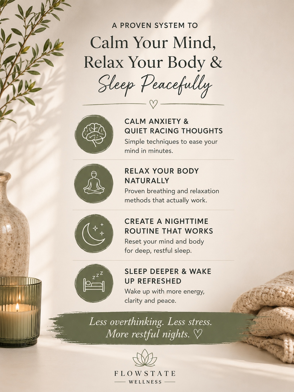 Sleep Without the Noise: A Step-by-Step System to Calm Anxiety, Stop Overthinking &amp; Sleep Peacefully