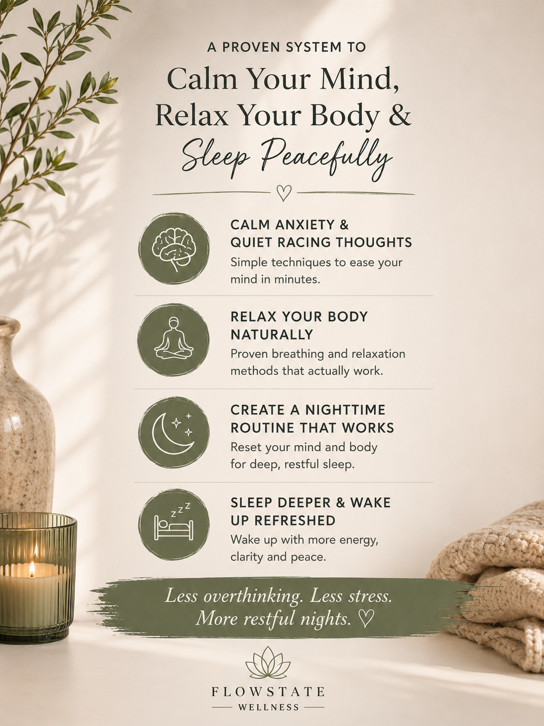 Sleep Without the Noise: A Step-by-Step System to Calm Anxiety, Stop Overthinking &amp; Sleep Peacefully