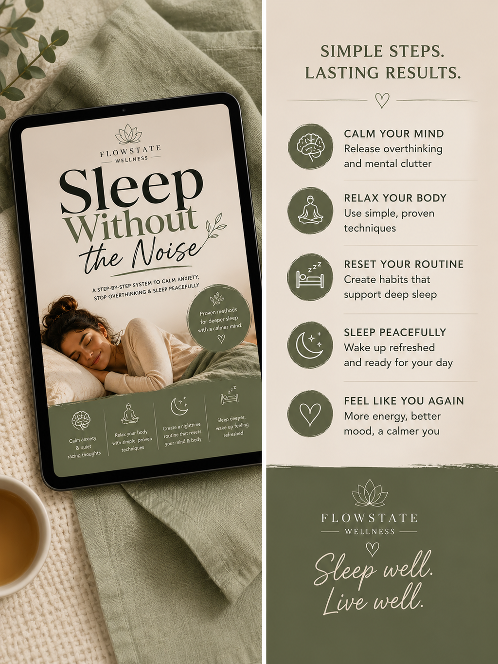 Sleep Without the Noise: A Step-by-Step System to Calm Anxiety, Stop Overthinking &amp; Sleep Peacefully